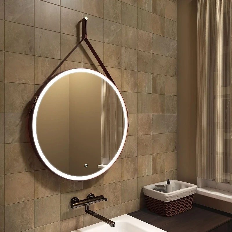 Зеркало Art&Max Milan AM-Mil-800-DS-F-Brown с подсветкой с сенсорным выключателем Коричневое стекло