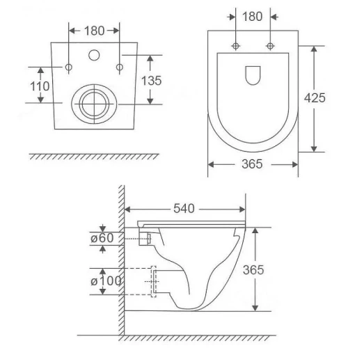 Комплект унитаза с инсталляцией WeltWasser AMBERG 350 ST + MERZBACH 043 XL MT-BL + AMBERG RD-MT CR 10000014104 цвет Черный матовый с сиденьем Микролифт и клавишей смыва цвет Хром матовый