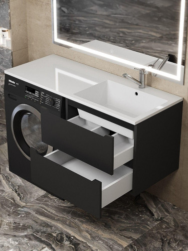 Тумба под раковину Uperwood Tanos 60 TTanosVM60B подвесная цвет Черный матовый