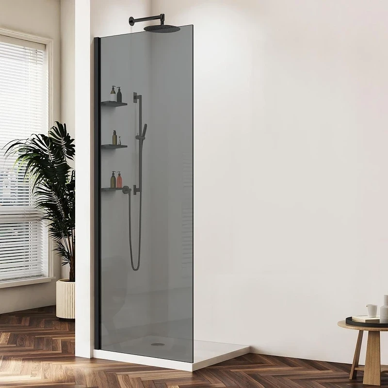 Душевая перегородка Vincea Walk in WS 90 VSW-1HWS900CGB профиль цвет Черный стекло тонированное
