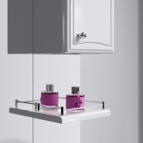 Тумба под раковину Aqwella Барселона 105 BA0110K с бельевой корзиной Белая МДФ / ЛДСП