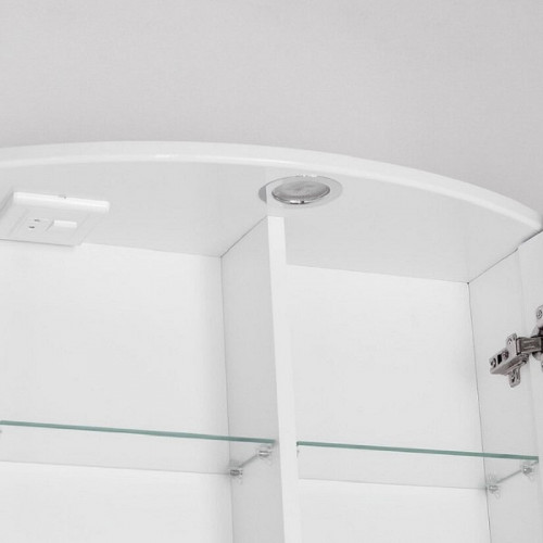 Зеркальный шкаф Style Line Жасмин 2 80 С Люкс ЛС-000010036 с подсветкой Белый глянец МДФ / ЛДСП, стекло