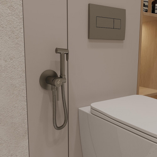 Гигиенический душ со смесителем Oliveeka Y OL-829902-BGM цвет Оружейный металл матовый