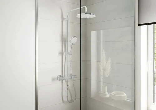 Душевая система Hansgrohe Vernis Blend Showerpipe 26089000 с термостатом Хром латунь на стену