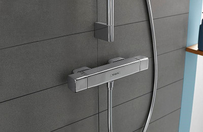Смеситель для душа Hansgrohe Ecostat E 15773000 с термостатом Хром латунь на стену