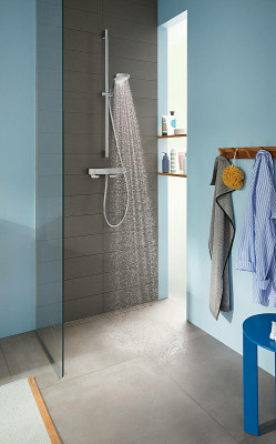 Смеситель для душа Hansgrohe Ecostat E 15773000 с термостатом Хром латунь на стену