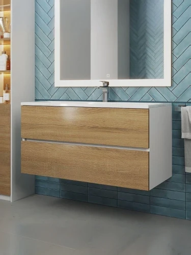 Тумба под раковину Uperwood Barsa 100 293020533 подвесная цвет Белый матовый Дуб сонома