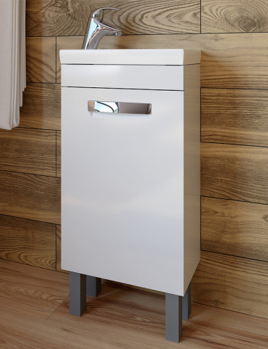 Тумба под раковину Vigo Plaza 40 tn.PLA.MIR.40.1D Белая МДФ / ЛДСП