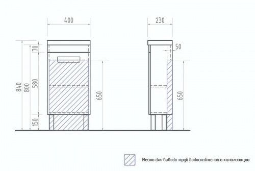Тумба под раковину Vigo Plaza 40 tn.PLA.MIR.40.1D Белая МДФ / ЛДСП
