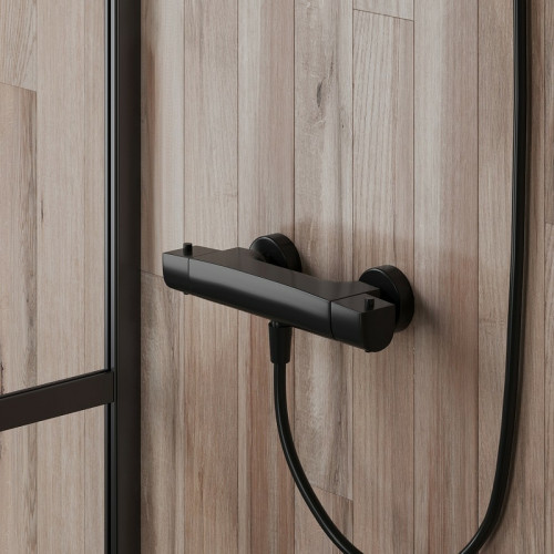 Смеситель для душа Paini Nove 09YO511TH с термостатом Черный матовый