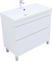 Тумба с раковиной Aquanet Нота New 90 345802 цвет Белый глянец