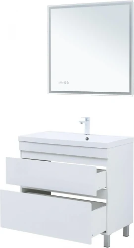 Тумба с раковиной Aquanet Нота New 90 345802 цвет Белый глянец