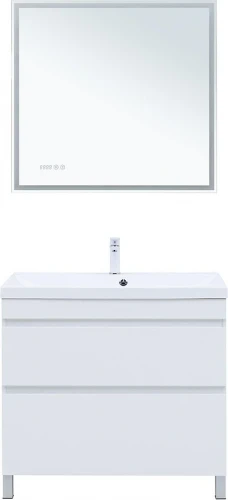 Тумба с раковиной Aquanet Нота New 90 345802 цвет Белый глянец