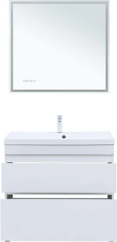 Тумба с раковиной Aquanet Нота New 90 345802 цвет Белый глянец