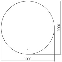 Зеркало Abber Mond 100 AG6203SL-1.0 с подсветкой с сенсорным выключателем и диммером стекло
