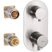 Смеситель для душа Remer Minimal Thermo NT93KBNP с термостатом Никель брашированный латунь встраиваемый