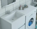 Тумба с раковиной Эстет Dallas Luxe 120 L ФР-00001918 Белая МДФ / ЛДСП