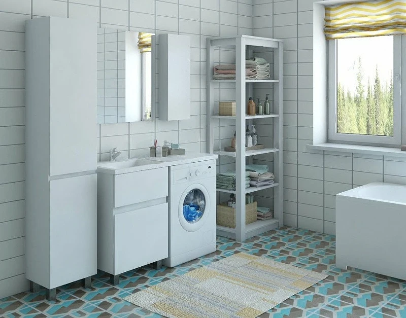 Тумба с раковиной Эстет Dallas Luxe 120 L ФР-00001918 Белая МДФ / ЛДСП