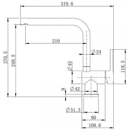 Смеситель для кухни Splenka S205.40.09 Графит матовый