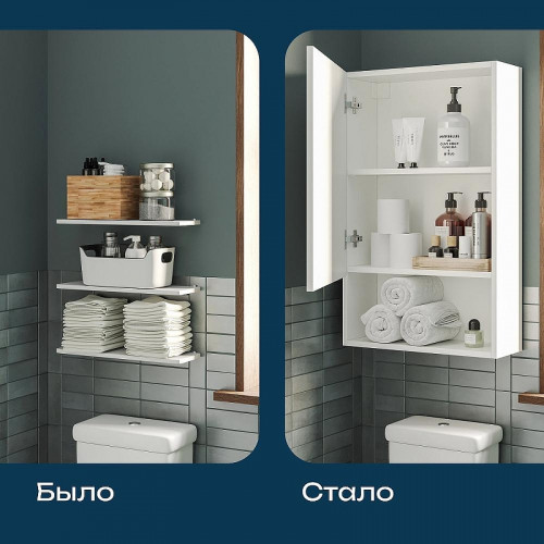 Подвесной шкаф DIWO Тула 50 TUL.SP.50-80/P/W над стиральной машиной цвет Белый