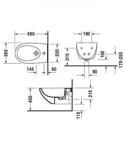 Биде Duravit Architec 2531150000 цвет Белый