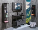 Шкаф пенал Boheme Armadi Art Loft 30 895-A подвесной Антрацит Черный МДФ / ЛДСП