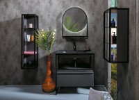Шкаф пенал Boheme Armadi Art Loft 30 895-A подвесной Антрацит Черный МДФ / ЛДСП