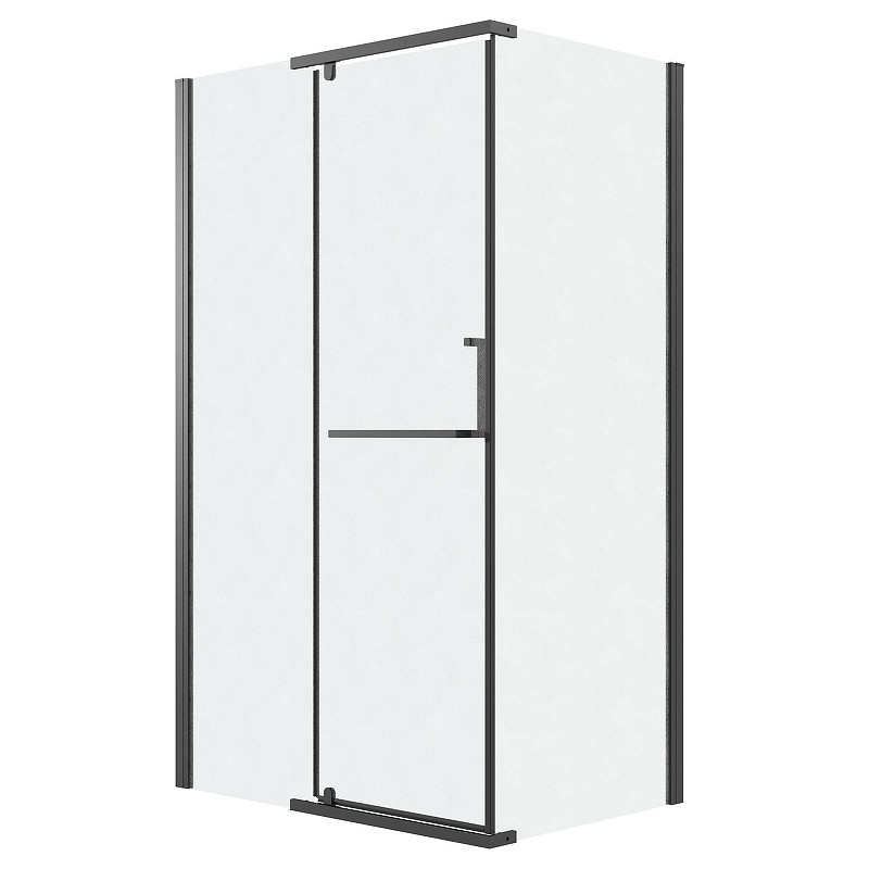 Душевая стенка Grossman Pragma 100 200.K33.03.100.21.02 профиль Черный матовый стекло шиншилла