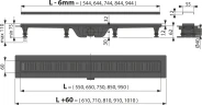 Душевой лоток Alcaplast APZ10BLACK-550M с решеткой цвет Черный матовый