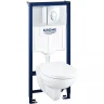 Комплект унитаза с инсталляцией Grohe Solido Perfect 39192000 с кнопкой смыва Хром и сиденьем Микролифт фаянс подвесной