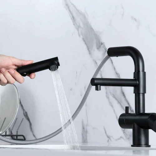 Смеситель для кухни ZorG Inox SZR-3216 GRAFIT Графит нержавеющая сталь