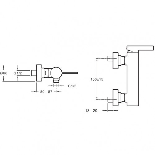 Смеситель для душа Jacob Delafon Stillness E12779-4-CP Хром латунь на стену
