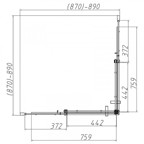 Душевой уголок Vincea Dice 90x90 VSS-4D900CL профиль Хром стекло прозрачное
