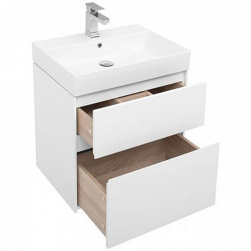 Тумба под раковину Aquanet Бруклин 60 203958 подвесная Белая 203958 МДФ / ЛДСП