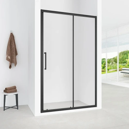Душевая дверь Loranto 110 CS-AB03B-110 профиль Черный матовый стекло прозрачное
