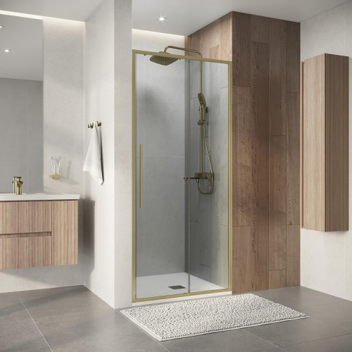Душевая дверь Niagara Nova 100 NG-44-10ASG профиль Золото брашированное стекло прозрачное