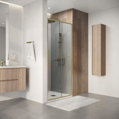 Душевая дверь Niagara Nova 100 NG-44-10ASG профиль Золото брашированное стекло прозрачное