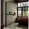 Душевая перегородка Maybah Glass MGD-728-6ш 790x1950 в широком профиле Черный стекло бронзовое матовое