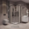 Душевой уголок Grossman Cosmo 90х90 300.K33.02.9090.21.00 профиль Черный матовый стекло прозрачное