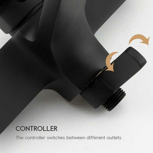 Смеситель для ванны Frap H62 F3262 Черный матовый латунь на стену