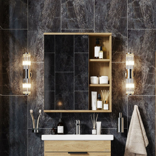 Зеркальный шкаф Onika Легран 50.00У 205022 Дуб галифакс МДФ / ЛДСП, стекло