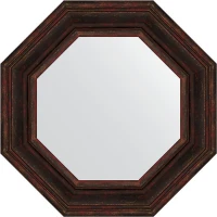 Зеркало Evoform Octagon 59х59 BY 3826 в багетной раме - Темный прованс 99 мм стекло