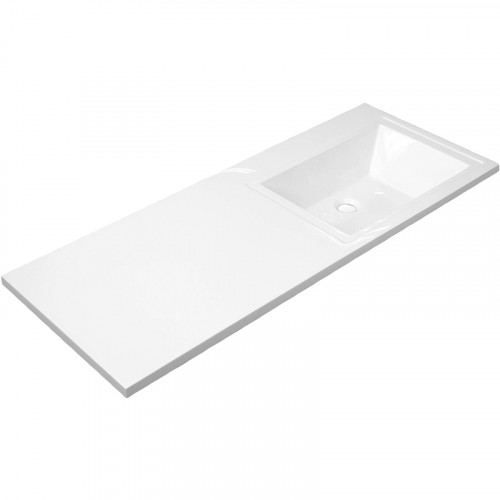 Раковина Эстет Даллас 120 R ФР-00001528 с местом под стиральную машину Белая искусственный камень (литьевой мрамор) с местом под стиральную машину, полувстраиваемая