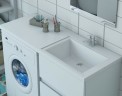 Раковина Эстет Даллас 120 R ФР-00001528 с местом под стиральную машину Белая искусственный камень (литьевой мрамор) с местом под стиральную машину, полувстраиваемая