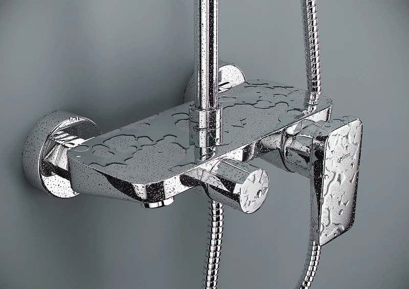 Душевая система Excellent Rain Altar AREX.SY.781BL Черный матовый латунь на стену