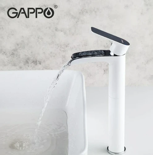 Смеситель для раковины Gappo G48 G1048-31 Белый Хром латунь