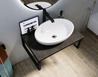 Столешница под раковину 1MarKa Grunge Loft 70 Ц0000015935 Бетон темно-светлый