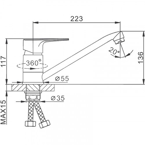 Смеситель для кухни Frap H702 F49702-B Хром