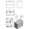 Тумба под раковину La Fenice Simpla Twin 80 FNC-01-SIM-BG-80-2 подвесная Синяя матовая