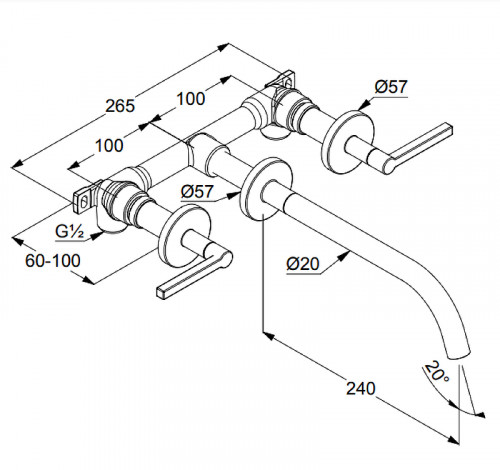 Смеситель для раковины Kludi Nova Fonte 201460515 Хром латунь встраиваемый